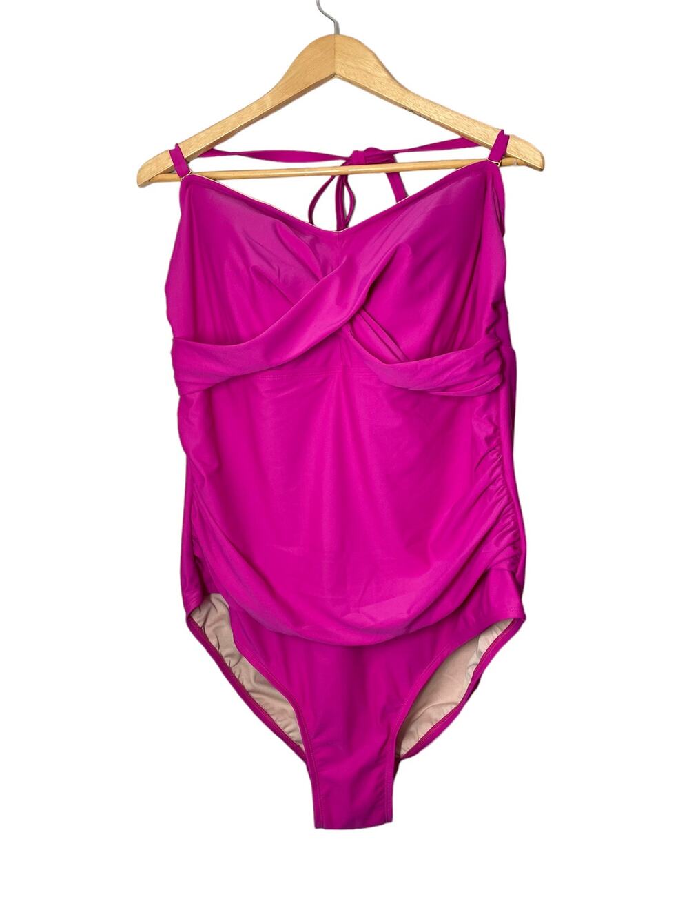 Kona Sol New Bright Pink One Piece Swimsuit Halter 22 Womens